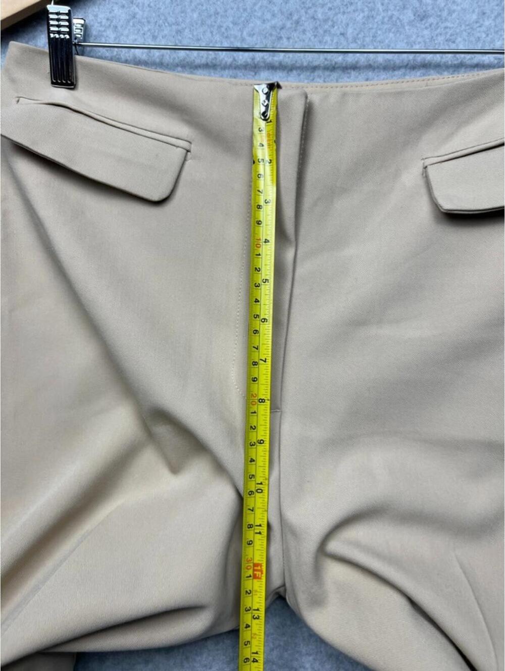 Zara Straight Leg Pants Womens Size L Beige Minimalist Simple Career Office - Picture 5 of 11